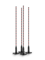 BUNDLE OF FOUR FREE-STANDING LED ARRAY LIGHTS & 4 SLIP-ON FROSTED TUBES, BATTERY-POWERED, RF REMOTE